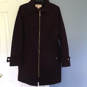 BRAND NEW MICHAEL KORS PURPLE WOOL PEACOAT